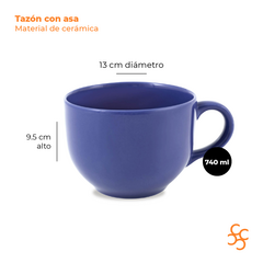 Tazón Con Asa Azul Grande 740 Cc Walplo - comprar online
