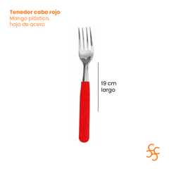 Tenedor cabo rojo mesa Carol x12 - comprar online