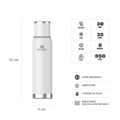 Termo Adventure Polar Acero Blanco 1.3 Litros Stanley - Bazar Colucci