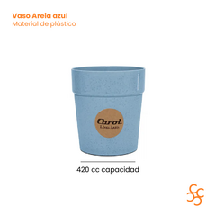Vaso Plástico Color Azul 420 Ml Carol Areia X12 en internet