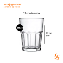 Vaso Vidrio Bristol Jugo Soda Nadir X24 en internet