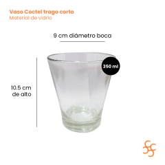 Vaso Vidrio Trago Corto Coctel Durax Bulto Cerrado X24 - comprar online