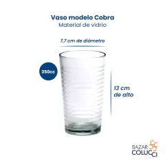 X12 Vaso Vidrio Tallo Largo Modelo Cobra Durax - comprar online