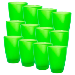 Vaso Vidrio Pampa Flour 400 ml Varios Colores Durax Set x12 - Bazar Colucci
