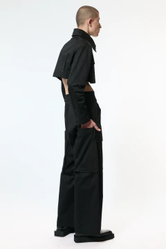 Image of MYSTERSONS BLACK CROP TRENCH