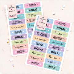 Stickers Banderitas Frases Pastel (20 U.)