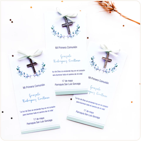 Estampita de recuerdo - COM 60V CON CRUZ - comprar online