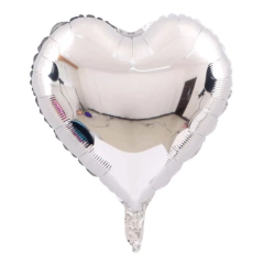 Globo corazon plata 18'