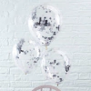 Globo confetti plata x5