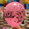 Globos LOL rosas y amarillos x6
