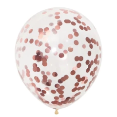 Globo confetti rosa gold x5