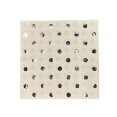 Servilleta blanca lunar plata