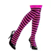 Medias bucaneras rayadas fucsia y negro