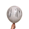 Globo latex blanco estampa cebra x6
