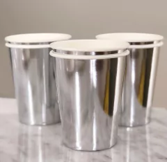 Vasos polipapel plata x6
