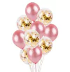 Bouquet x10 globos rosa perlado y confetti dorado