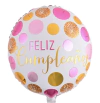 Globo feliz cumpleaños rosa y dorado 9´