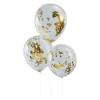 Globo confetti dorado x5