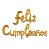 Globo feliz cumpleaños cursiva dorado