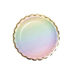 Platos pastel borde dorado