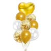 Bouquet 9 globos corazón dorado y blanco