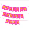 Banderin feliz cumpleaños fucsia fluo