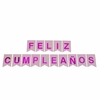 Banderin feliz cumpleaños estampa lila