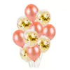 Bouquet x10 globos perlados rosa gold y confetti dorado