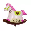 Globo caballo mecedor rosa