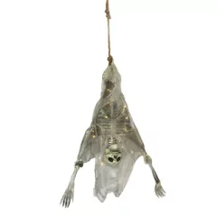 Medio esqueleto boca abajo con luz