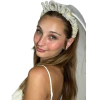 Vincha perlas y velo novia