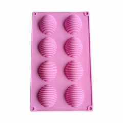 Molde silicona huevo rayado x8