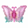 Globo mariposa rosa y verde agua 26”