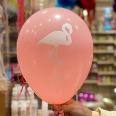 Globos flamenco rosas x5
