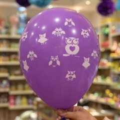 Globos buhos colores surtidos x5