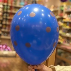 Globos azules lunar rojo x5