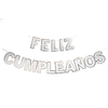 Guirnalda feliz cumpleaños blanco y dorado