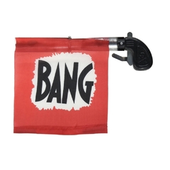 Pistola con bandera bang