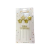 Vela confetti estrella oro x4