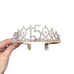 Tiara 15 años rosa gold