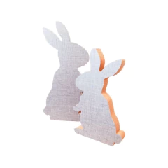 Adorno de madera conejos de pascua x2