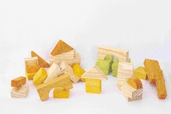 Bloques de madera de 2 colores - 100 piezas