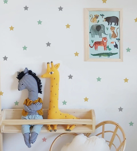 Vinilo estrellitas pastel