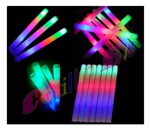 35 Barras Goma Espuma Luminosa Led Rompecocos Multicolor