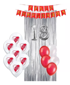 Set Feliz Cumple River Plate Globo Futbol Banderin Cortina