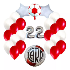 Combo Feliz Cumple Futbol River Plate Globos Escudo River5850