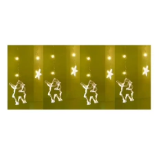 Guirnalda Cortina Luminosa Papa Noel Estrellas Led Navidad