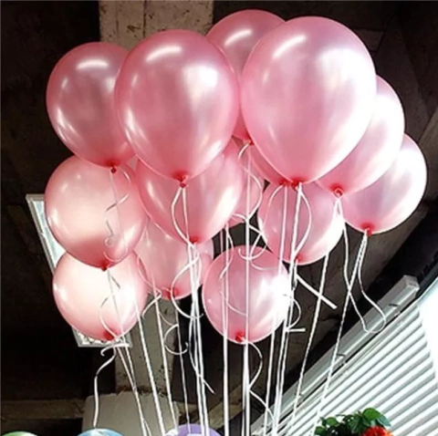10 Globos Perlados Rosas 12 Pulgadas