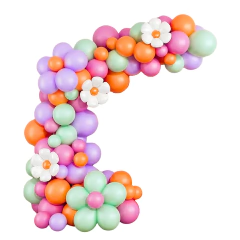 Combo Arco Globos Margaritas Primavera Color - Cotillon Eli