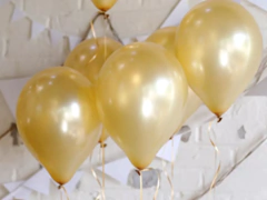 10 Globos Perlados Dorados 12 Pulgadas
